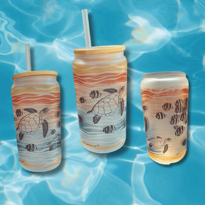 Summer Seas Frosted Glass Tumbler